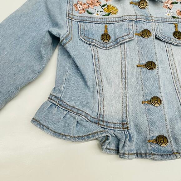 NWT Deux par Deux Size 10 Jean Jacket with Embroidery - Picture 3 of 6